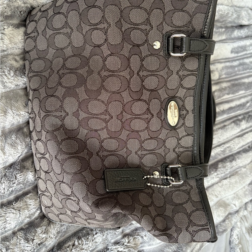 Coach Signature Shoulder Bag in Black and Gray